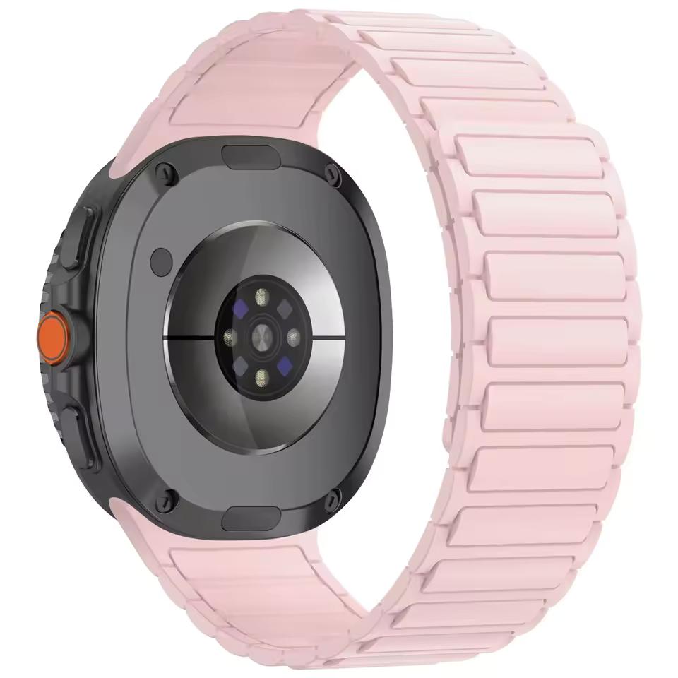 Мягкий силиконовый магнитный ремешок без зазоров для Samsung Galaxy Watch 8 Classic 46 мм, спортивный ремешок для Galaxy 7/6/5/4 40 мм 44 мм 45 мм 47 мм 43 мм с изогнутыми концами.