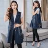 Spring and Autumn Mid-length Waistcoat Jacket Large Size Vest Women's Denim Waistcoat