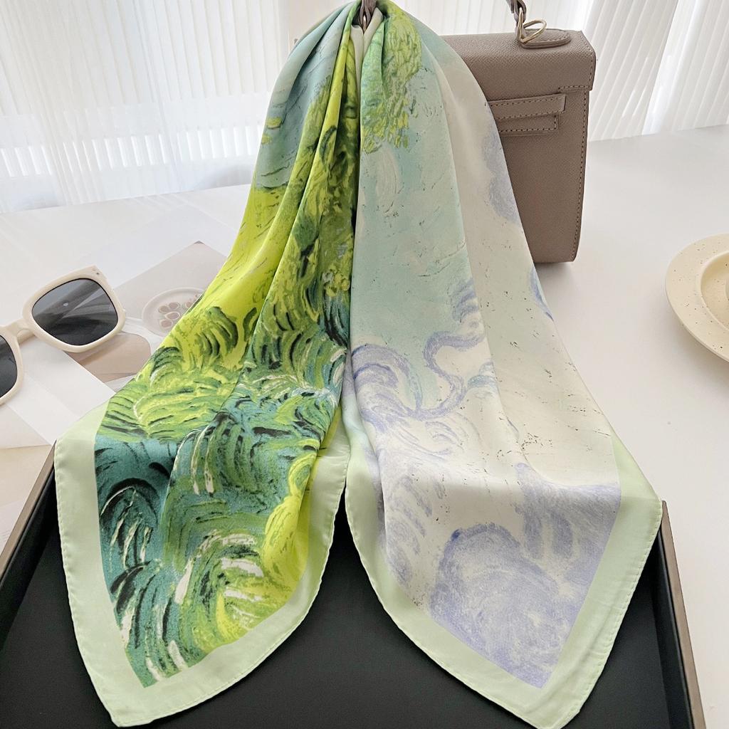 New Minimalist Small Square Scarf Women'S Scarf Professional Small Scarf Autumn And Winter Warm Shawl Scarf Temperament Headband