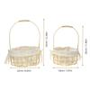 2Pcs Woven Picnic Basket Set Decorative Flower Basket Handwoven Planter Organizer for Plants Indoor Outdoor Storage