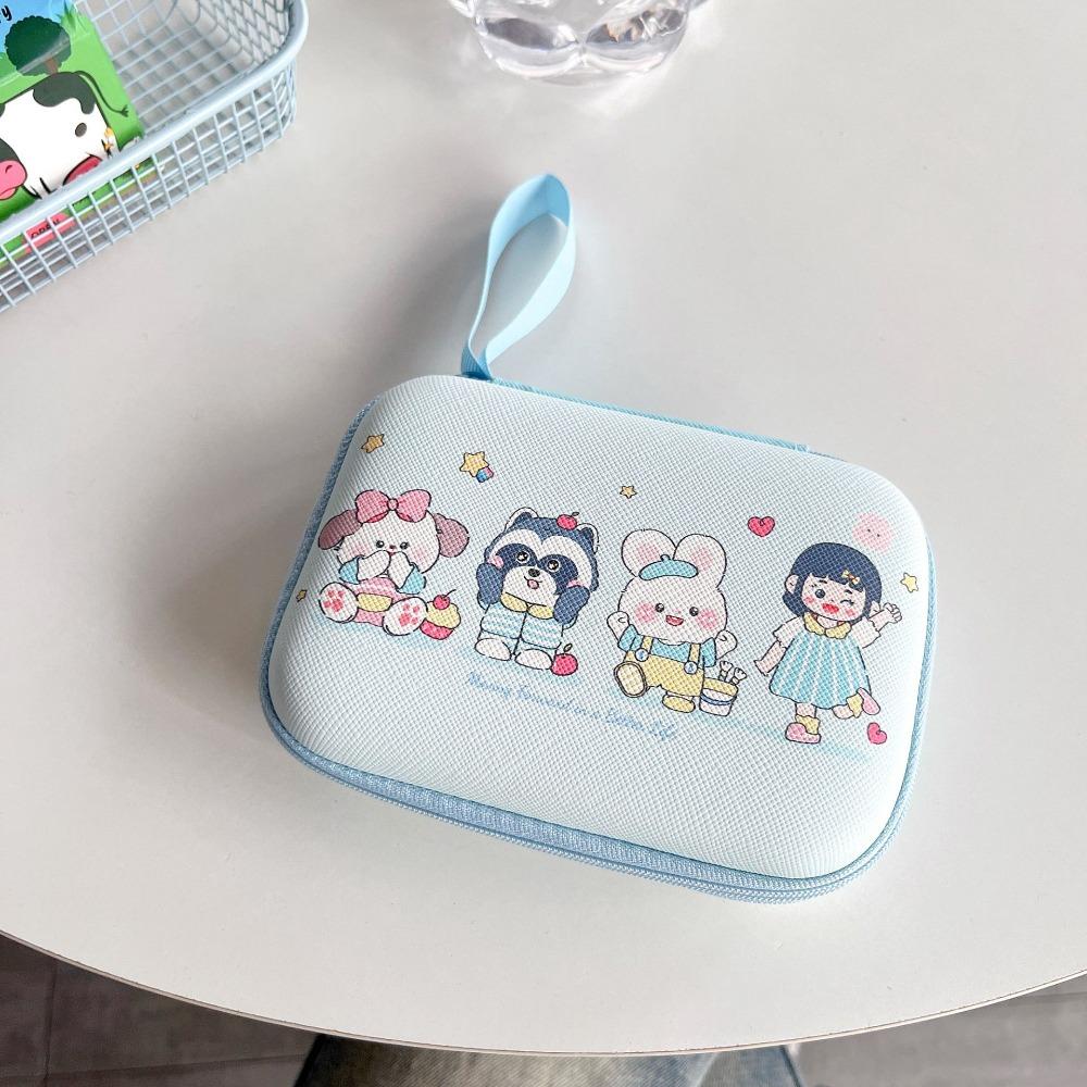 PU коробка для хранения кабеля данных прямоугольный чехол для хранения наушников для путешествий