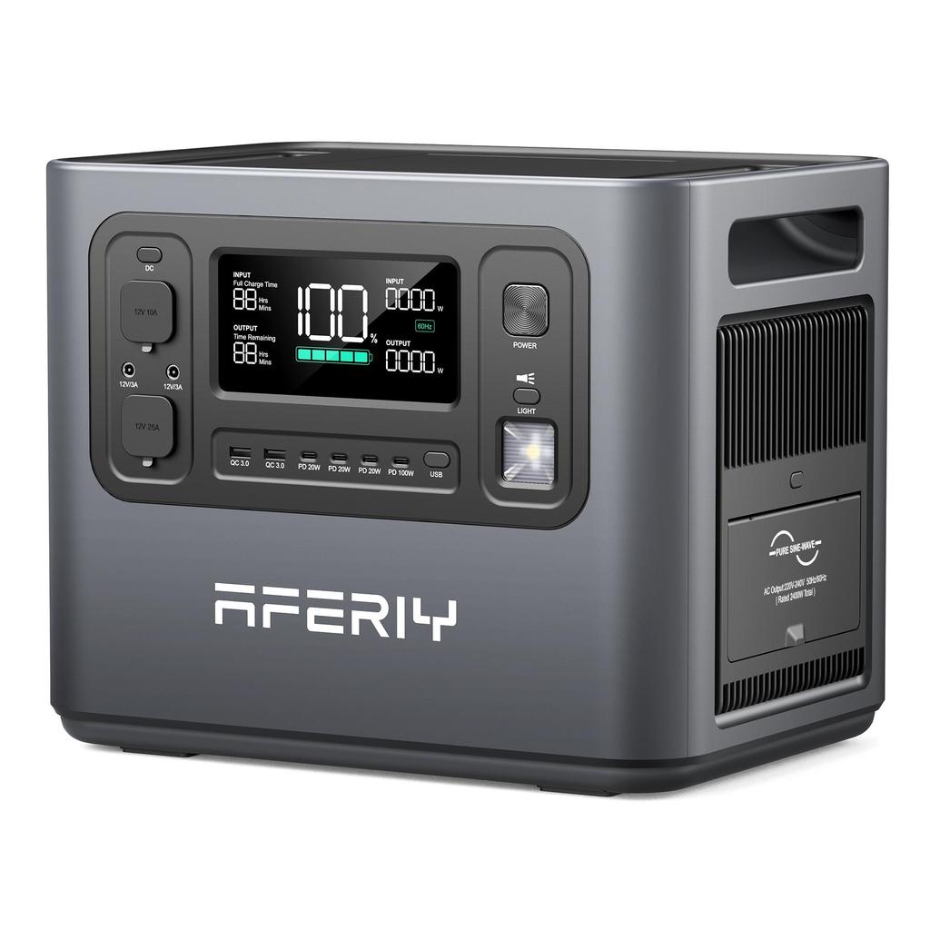 Портативная электростанция AFERIY P210 2400 Вт 2048 Вт·ч Аккумулятор LiFePO4 13 выходов, Быстрая зарядка, Управление через приложение, Мобильный источник питания для кемпинга на открытом воздухе