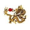 Брошь в китайском стиле со знаком зодиака Дракон, декор из искусственного жемчуга, булавка для весеннего фестиваля, мультяшная форма животного, костюм, отворот, шляпа, сумка, значок