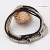 serefina Wax Wrap Bracelet Bracelet with art and modern flair srb7270 [Serefina] Silver/Black