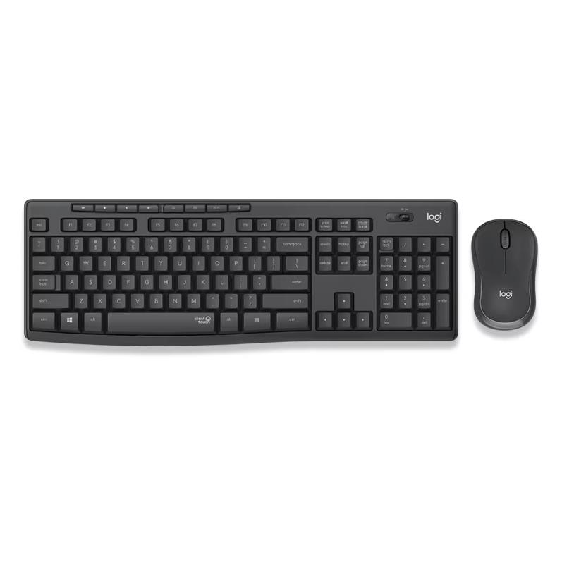 Logitech MK295 Enterprise Light Sound Keyboard and Mouse Set Wireless Bluetooth Office Set Full Size with Wireless 2.4G Receiver