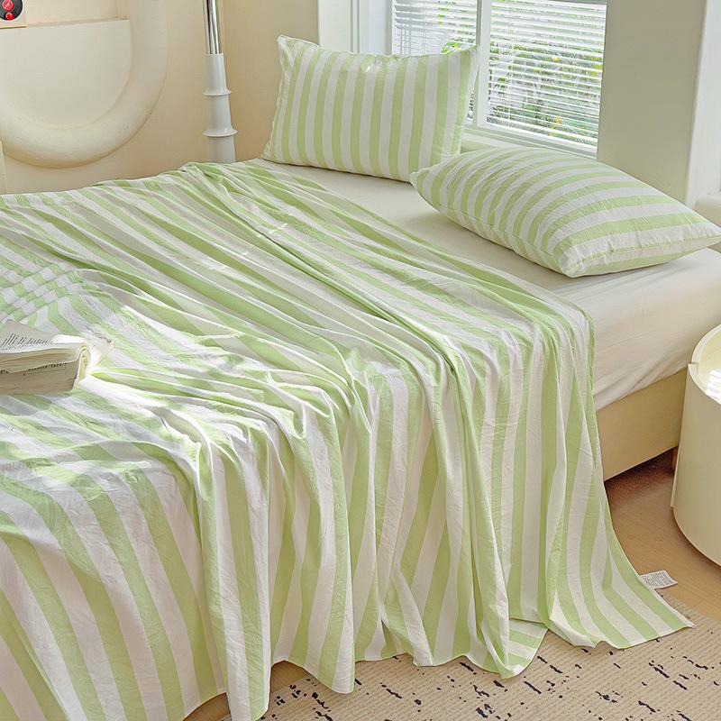 Купить полосатую грязную простыню из стиранного хлопка поштучно, тонкое покрывало для весны и лета, оптовая продажа простыней для студенческого общежития.