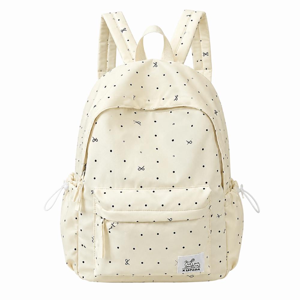 Casual Polka Dot Backpack Lightweight Large Capacity School Bag Cute Students Daypack Gift