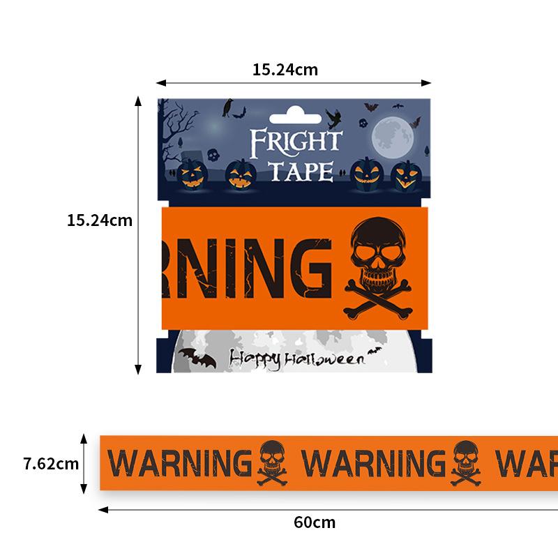 1Pc Halloween Props Window Prop Warning Line Plastic Skull Head Warning Tape Signs Halloween Decoration Witch Balloons Lot