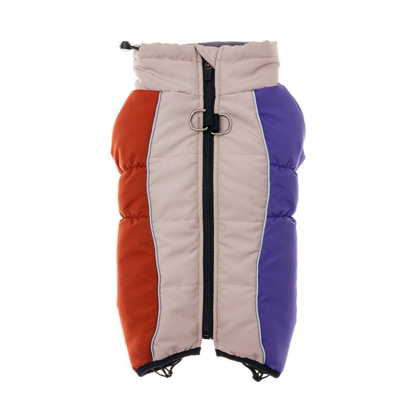 Winter Pet Dog Coat With Reflective Trim High Neck Warm Cotton Jacket Color Block Design Small To Large Breeds