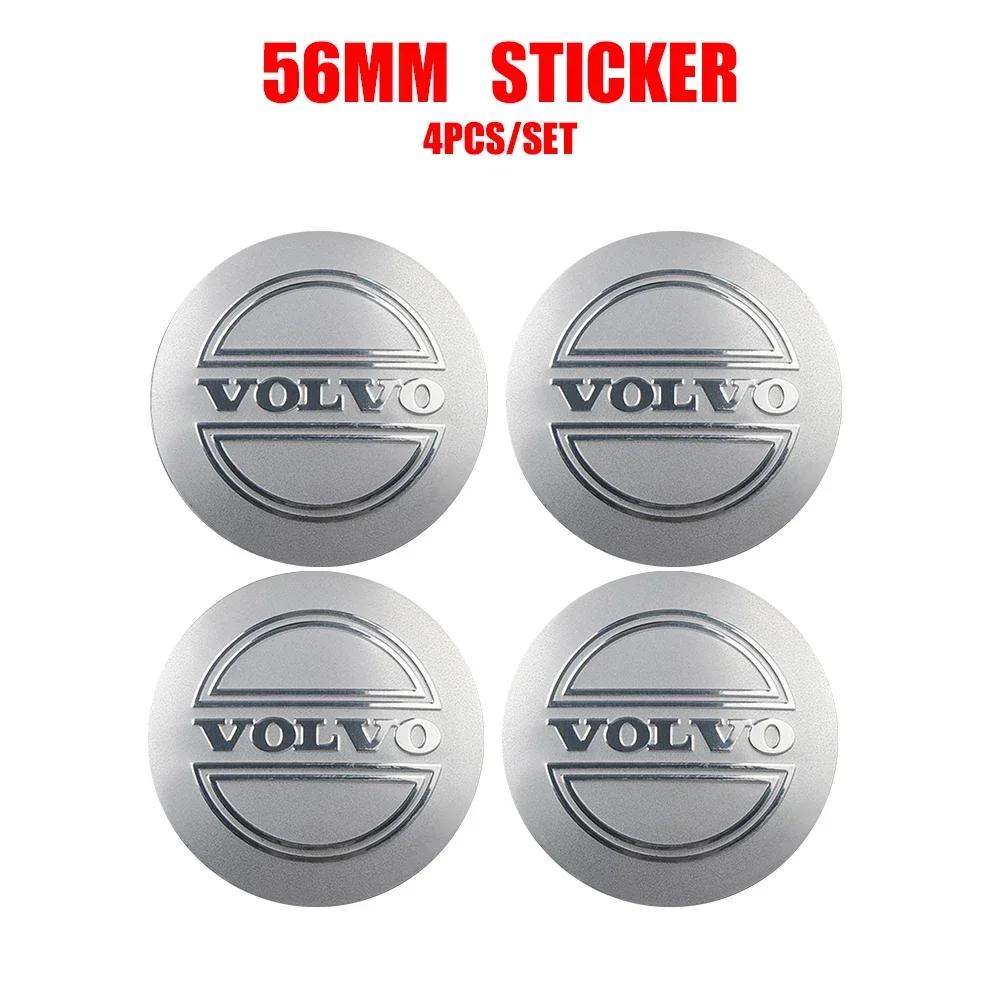 For Volvo Rdesign AWD C30 C70 S40 S60 S70 S80 S90 V40 V50 V60 V70 4pcs 56/60mm Car Wheel Center Cover Stickers Hub Caps Sticker