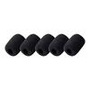 Set of 5 Black Microphone Sponges, Windproof Covers for Headsets, Intercom Microphones, and Loudspeakers, Noise-Blocking, Breathable, Washable, Reusab
