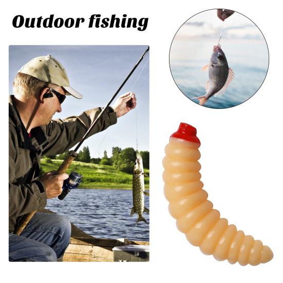 Yousheng 50 шт./пакет, мягкие приманки, имитация красного ротого мучного червя, личинка, рыболовная мягкая приманка, рыболовные снасти