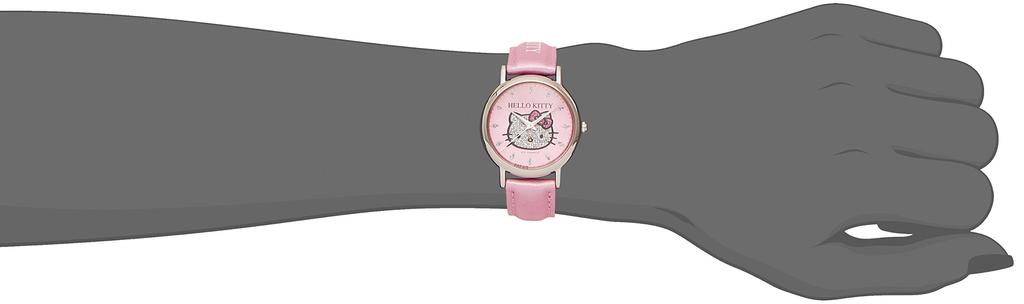 [Citizen Q&Q] Часы аналоговые Hello Kitty с водонепроницаемым кожаным ремешком, сделано в Японии 0009N002 женские розовые