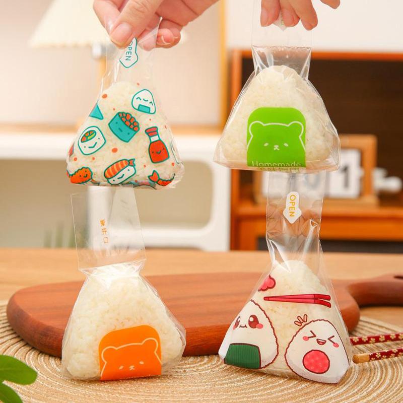 50Pcs Triangle Rice Ball Packaging Paper - Disposable Sushi/Vegetable Roll Bags, Food Safe Bento Packaging Accessories