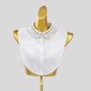 Rhinestones Shiny Fake Collar White Color Elegant Detachable Collar Handmade Beads Lace Design Blouse Collar Women Apparel