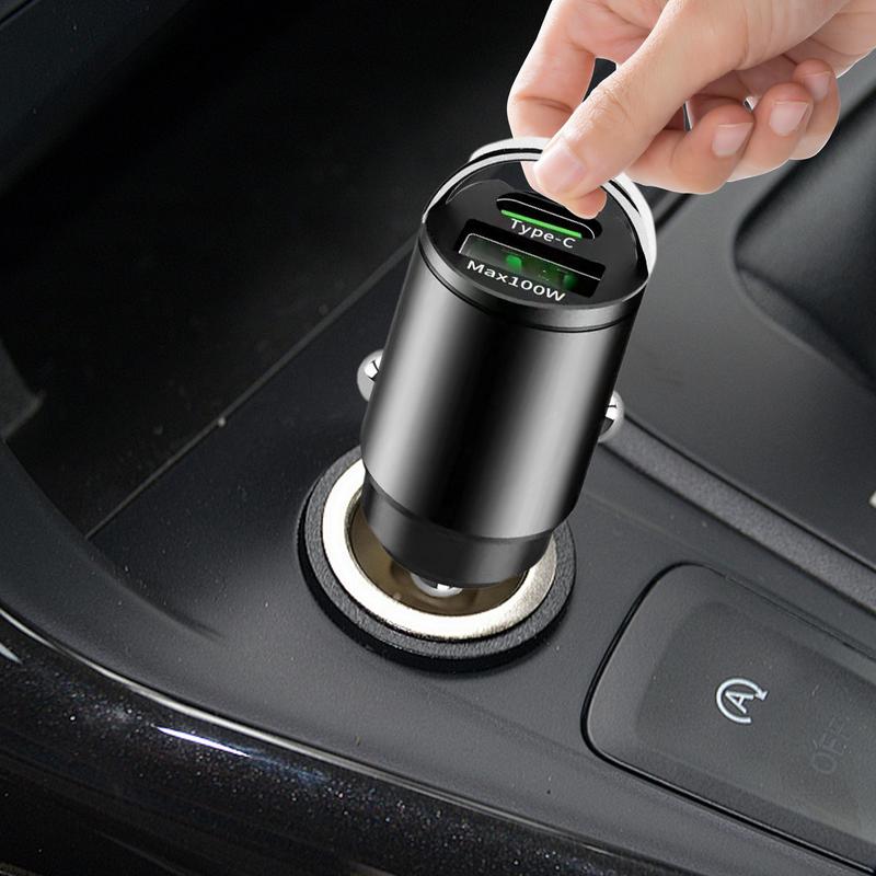 Автомобильное USB-зарядное устройство 100 Вт Зарядное устройство для мобильного телефона в автомобиль PD QC 3.0 Двойное зарядное гнездо Зарядное устройство Автомобильный адаптер USB-зарядное устройство для телефона для автомобилей Телефон