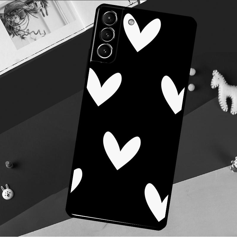 Милый Красивый Маленький Белый Чехол-Сердечко Для Samsung Galaxy S23 Ultra S22 S21 S20 FE S8 S9 S10 Plus Note 10 20 Задняя Крышка Корпус