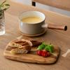 365methods 16cm Enamel Saucepan with Lid, Compatible with IH and Gas, Cafe au Lait, YY-16S.BE