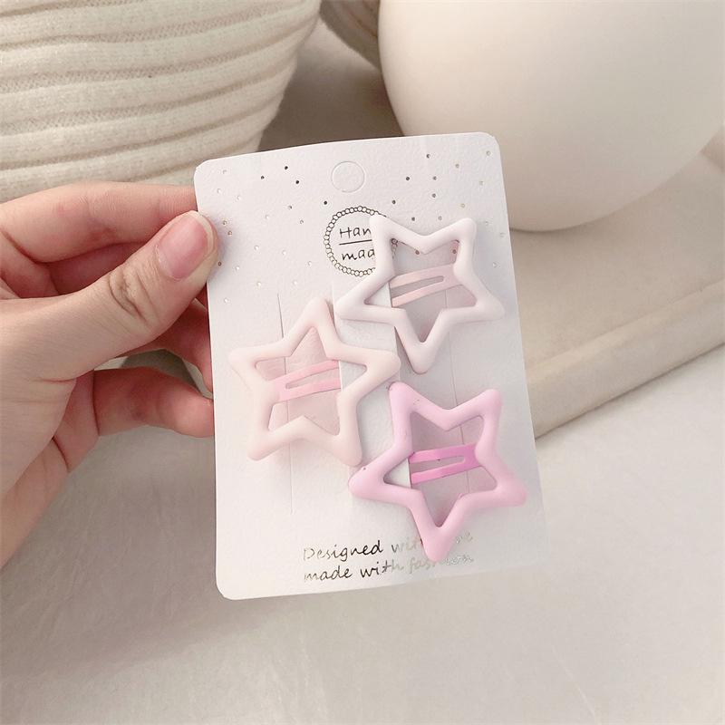 Versatile Pink Star Hair Clip for Girls - Ideal for Side Bangs and Forehead Fringes