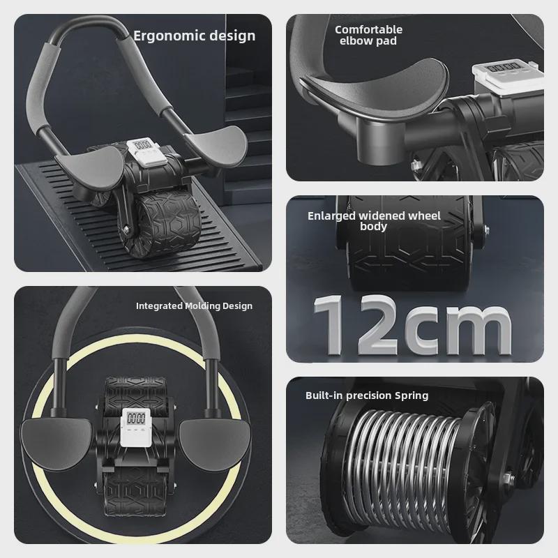 Dual-Purpose Ab Roller with Elbow Support - Automatic Rebound for Home Abdominal Muscle Training, Suitable for Men and Women