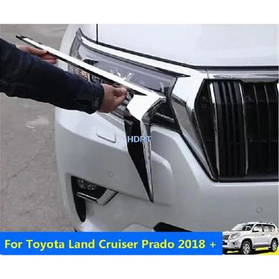 Для Toyota Land Cruiser Prado 150 2018+ Авто Стайлинг ABS Хром Передняя Фара Полоска Лампа Бровь Накладка Рамка Аксессуары