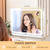 Зеркало для макияжа с подсветкой Светодиодное зеркало для макияжа Зеркало для макияжа с подсветкой с 3-цветной регулируемой подсветкой Умное сенсорное управление Алюминий