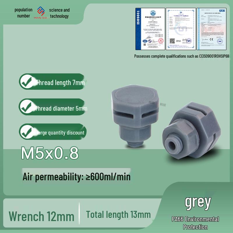 M12 Waterproof Breathable Nylon Automatic Vent and Pressure Relief Valve for Fermentation