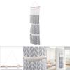 3 Pockets Cotton Linen Wall Hanging Storage Bag Door Pouch Bedroom Home Office Organizer Gray