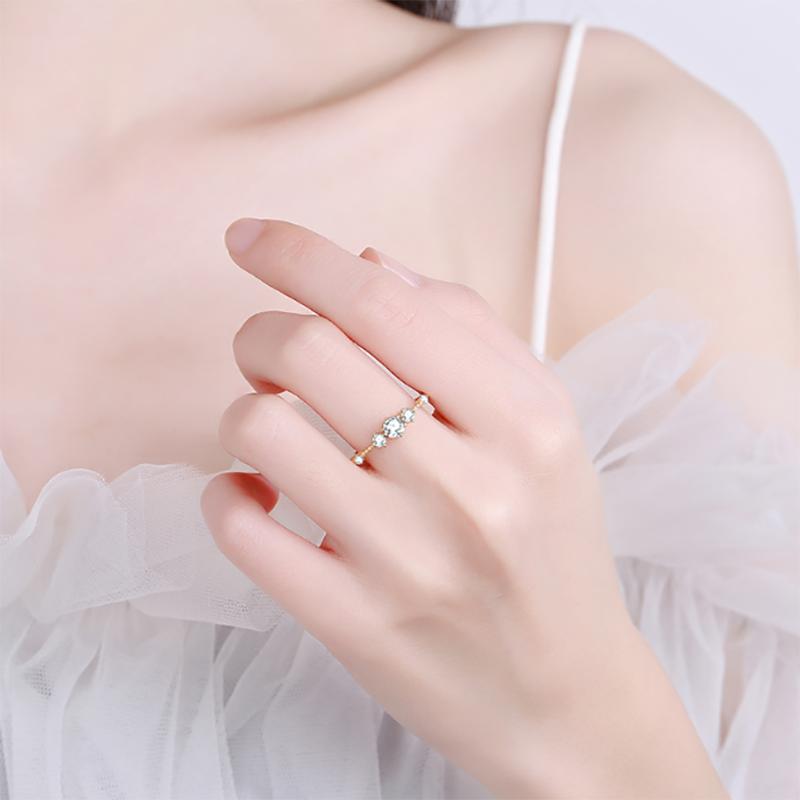 Изысканные серебряные кольца 925 пробы для женщин, желтое золото, простые повседневные простые полые кольца с кристаллами циркония и бриллиантами, подарки, ювелирные изделия