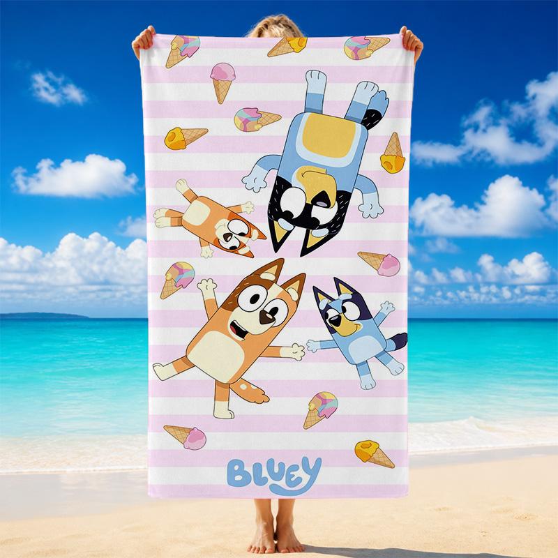 Bluey Quick Dry Microfiber Beach Towel Soft Absorbent Sand Resistant Towel For Beach Pool Travel Summer