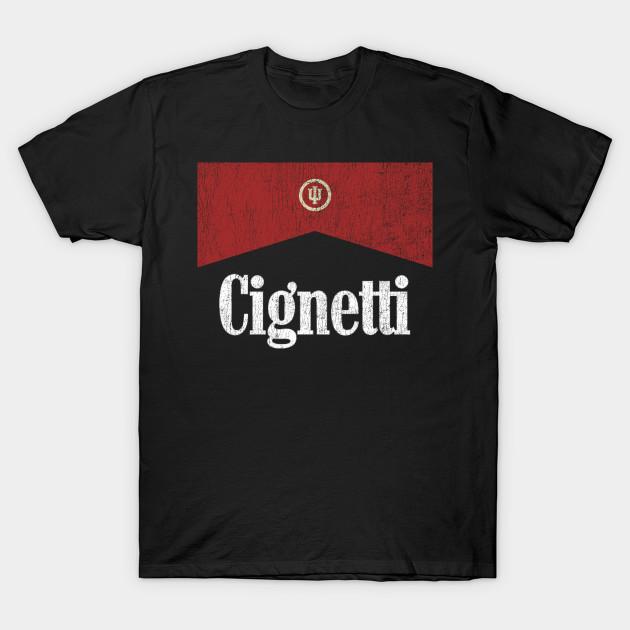 Asian Size Men Black Print T-shirt Cignetti Vintage 90'S Retro No-Cut Heat Transfer Print Cotton Tshirt