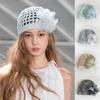 Богемная крючком цветочная шапка Тонкая ажурная вязаная шапка Повседневные шапки-бини Девочки