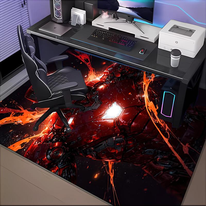 Iron Hero's Rise Floor Mat for Living Room, Game Rooms, Office, Bedroom, Office Floor Mat Playful Design, Christmas fan gifts