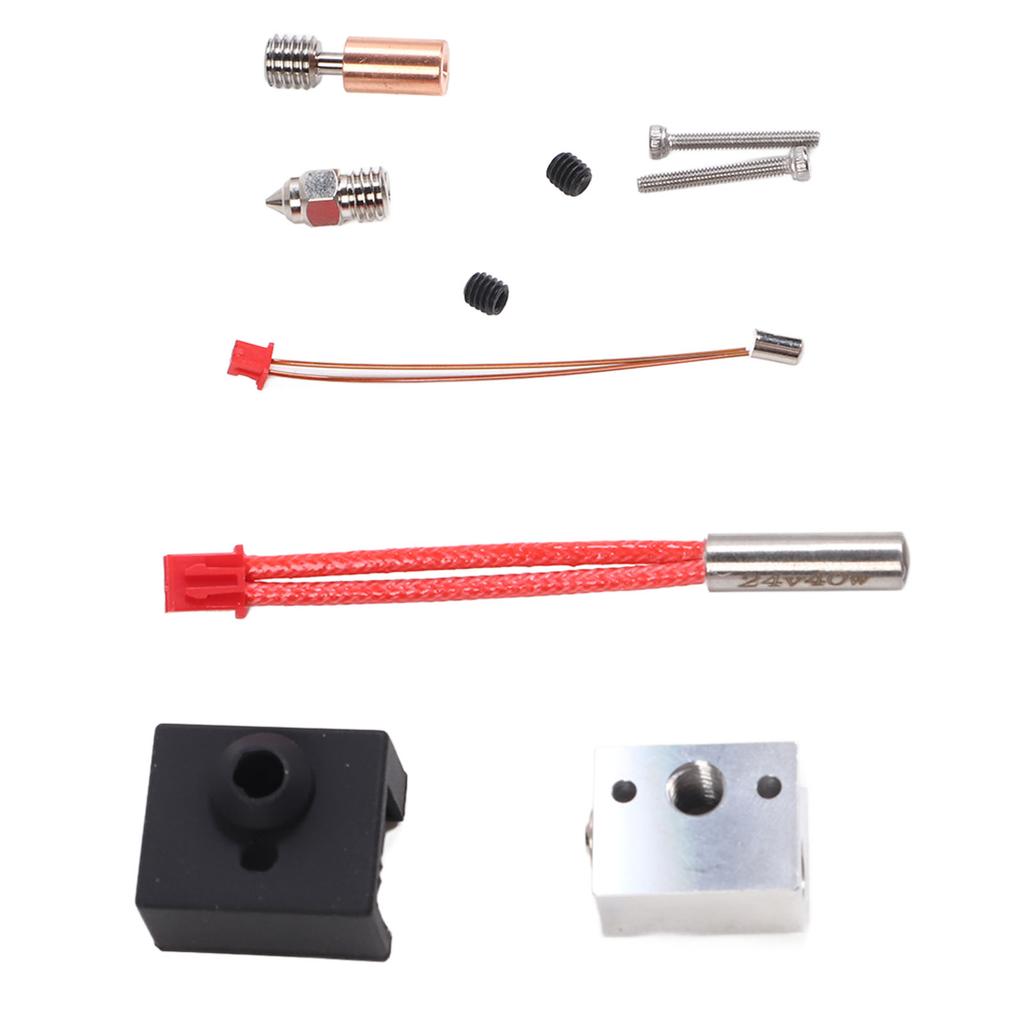 3D Printer Hotend Kit Hot End 300 Celsius  Nozzle Throat Heating Block 24V 40W Set for Ender 3 S1