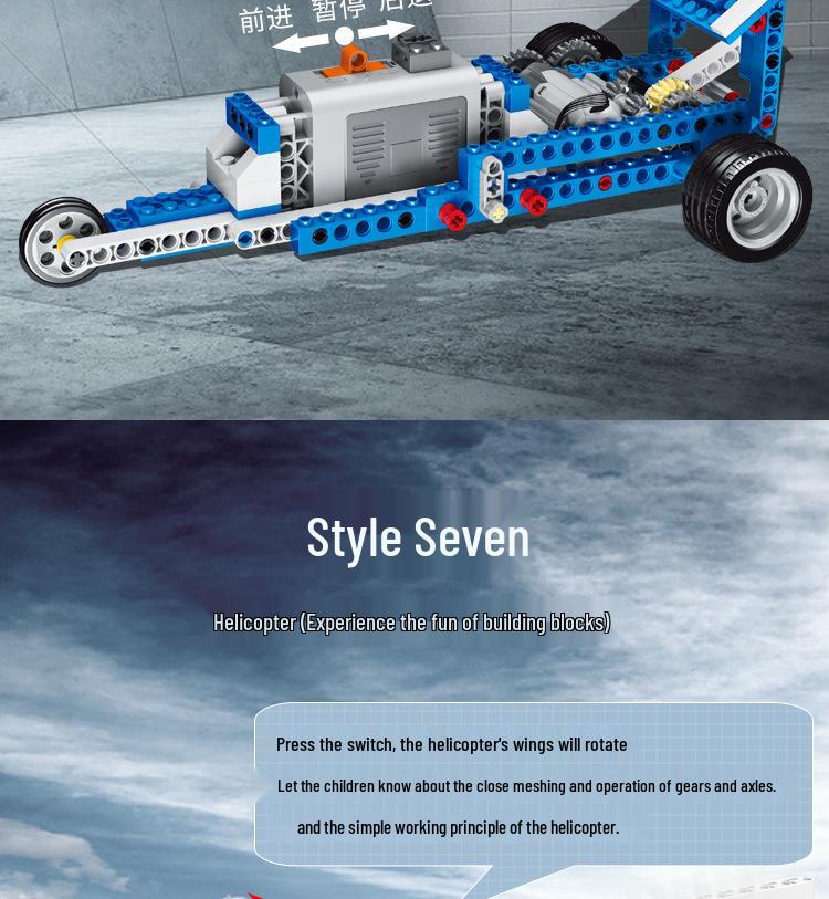 Совместимый с LEGO 9686 Научно-образовательный электрический программируемый робот-конструктор для детей.