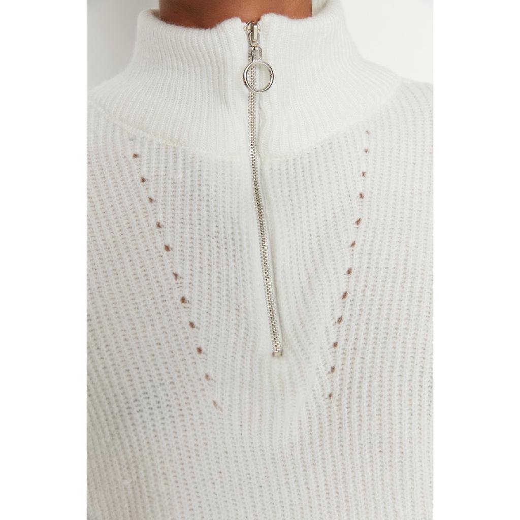 Мягкий текстурированный трикотаж антрацитового цвета на молнии Twoaw20xs0009