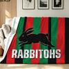 Rabbitohs Print Flannel Blanket High Quality Warm Comfortable Cover for All Seasons Perfect for Gifts Home Decor