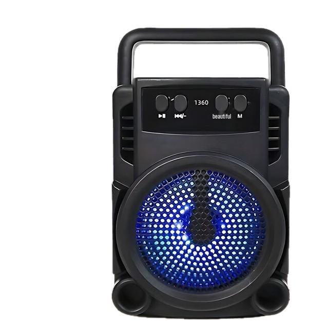 Портативная Bluetooth-колонка с цветной подсветкой, долгим временем работы от аккумулятора, сабвуфером, высококачественным звуком, большим громкостью