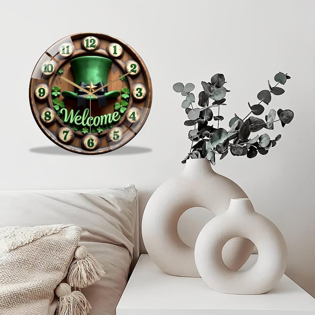 Elegant 30x30cm Round Wall Clock with Tempered Glass Cover and Silver Frame