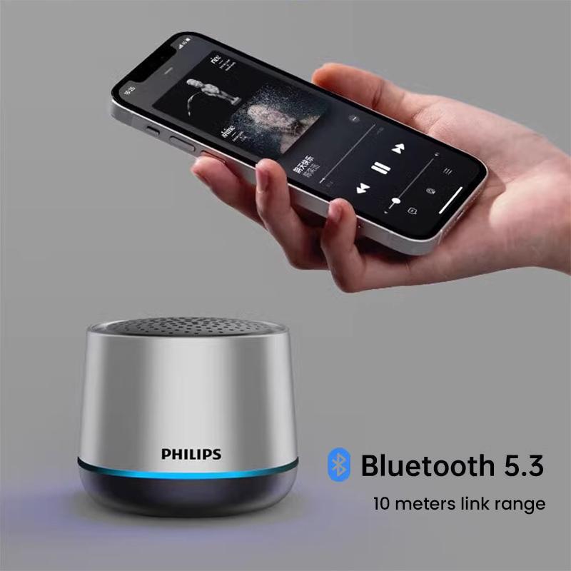 Philips Bluetooth-динамик TAS1009 Подключение Bluetooth 5.3, воспроизведение музыки, встроенный микрофон, звонки в режиме громкой связи