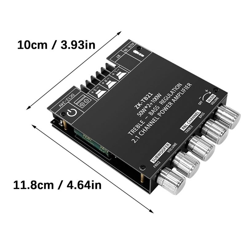 ZK-TB21 TPA3116D2 Совместимая с Bluetooth Плата Усилителя Сабвуфера 50 Вт+50 Вт 100 Вт 2.1-канальный Мощный Стерео Усилитель Басов