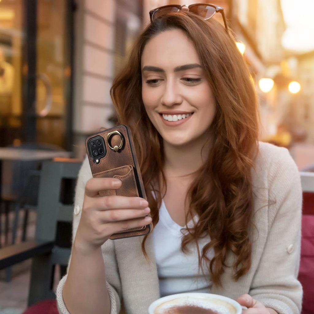 Для Samsung Galaxy A12 (4G) Кольцо-кронштейн для держателя карт, слоты, чехол для телефона