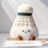 Creative Plush Doll Furry Bag Decor Pendant New Badminton Keychain  Friends Gifts