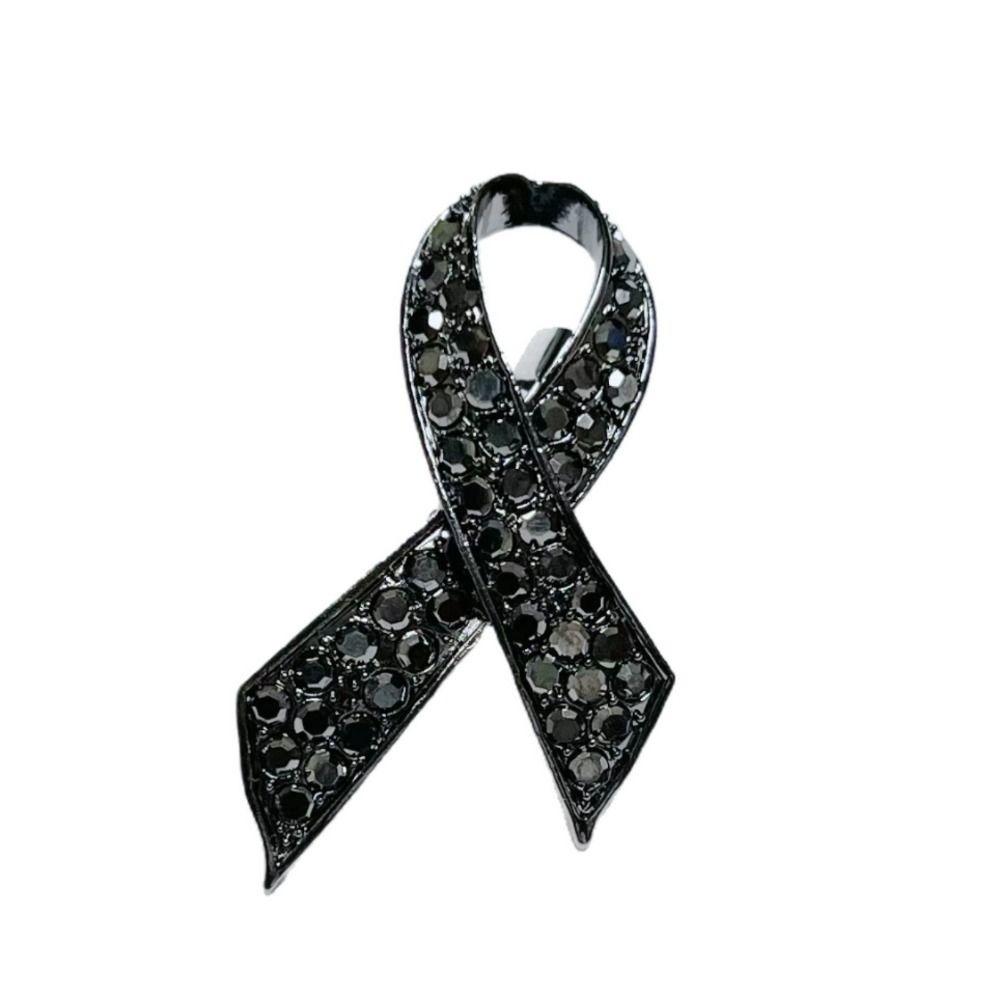 Черный Памятный Черный Значок Сувенир Похоронный Значок Скорби Стразы Сплав Черная Лента Брошь-Булавка Для Похорон и Скорби