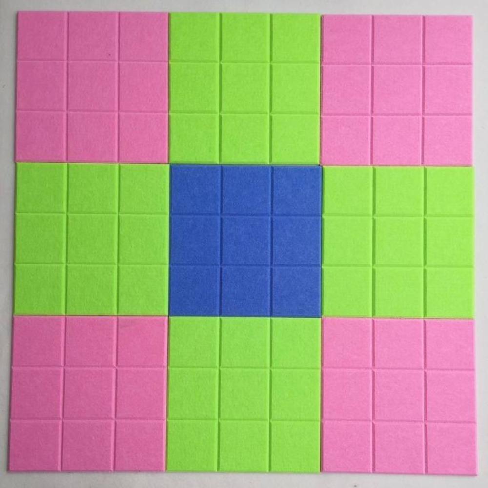 Polyester Fiber Grid Felt Wall Panel 30x30cm Sound-absorbing Board Cork Bulletin Room Decor