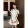 Women's Summer New Wind White Dress Waist Thin Texture a Word Short Skirt