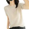 Women's Short Sleeved Knitted Sweater Round Neck Loose Thin Top
