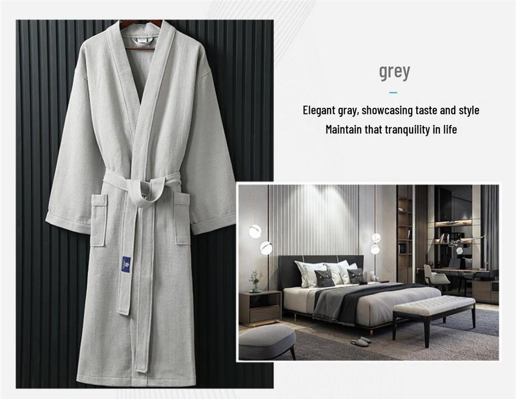 Хлопковый халат-юката G5Z: Впитывающее, быстросохнущее полотенце для мужчин и женщин - Идеально для осенней/зимней одежды для сна после купания