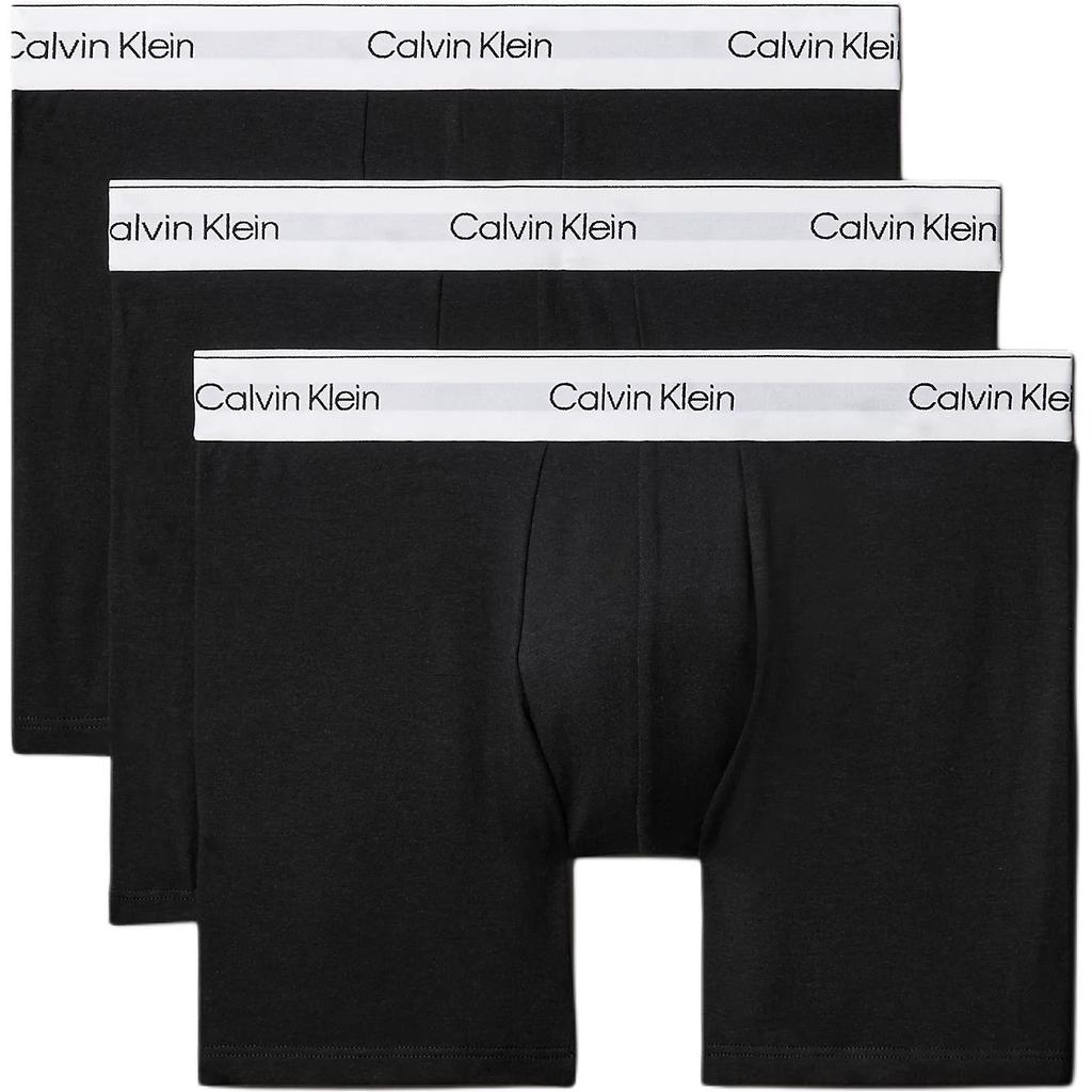 Calvin Klein Logo Jacquard Comfortable Stretch Boxer Briefs 3-Pack Men Underwear Black 000NB3964A-UB1