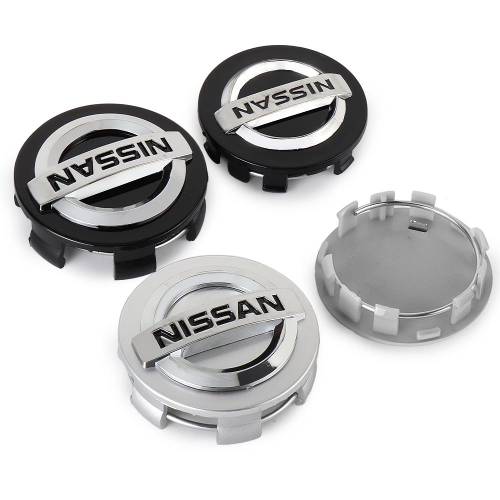 Комплект из 4 колпачков ступицы колеса Nissan - 54 мм и 60 мм, Черный и Серебристый
